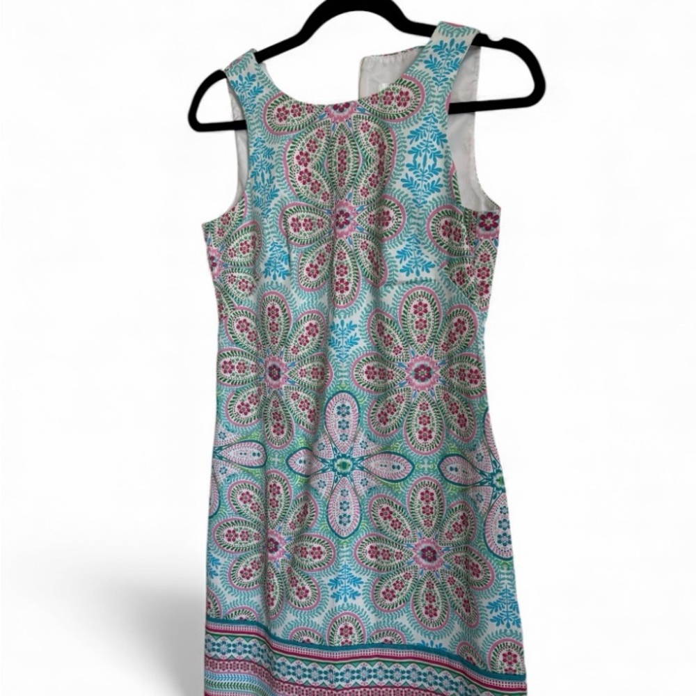 London Times Sleeveless Floral Midi Dress | Resort / Preppy Summer midi dress - Picture 3 of 10